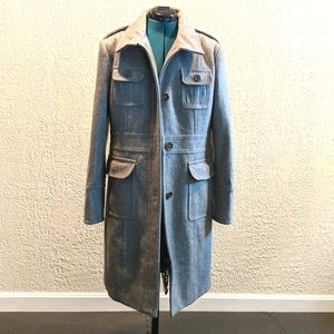 Wool coat with detachable hood